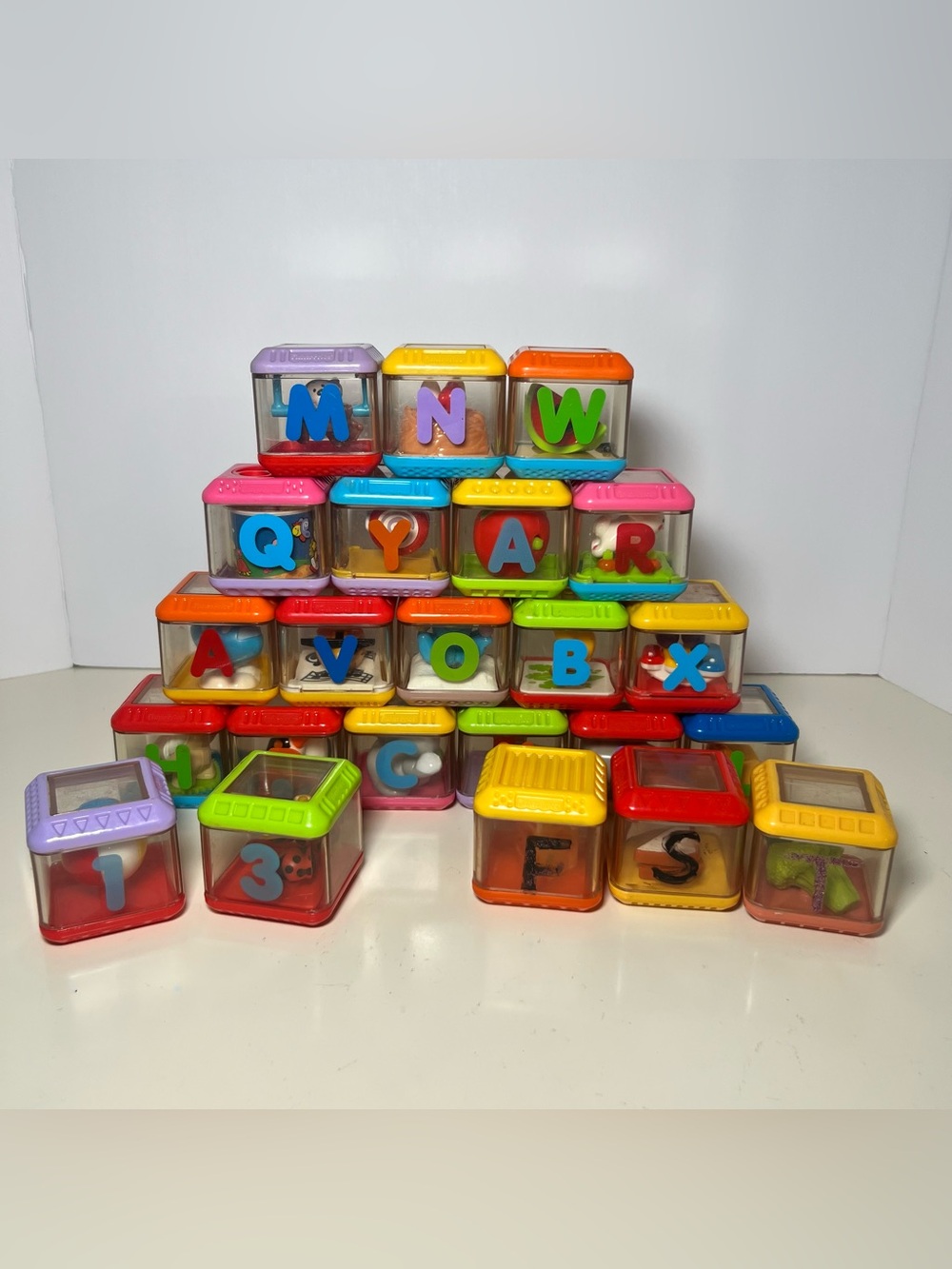 Fisher Price Peek A Boo Alphabet Blocks Large Assortment Animals Etc